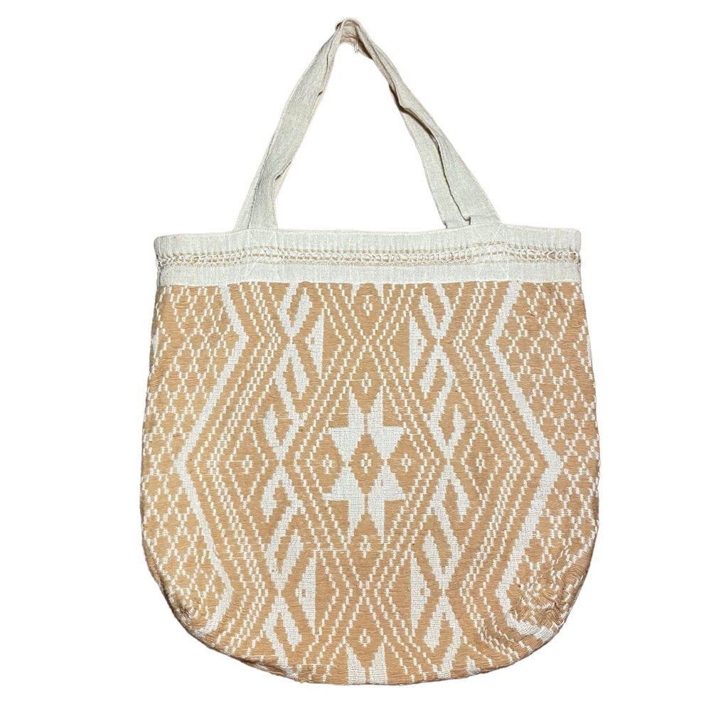 Jade Tribe Tote Bag New Without tags Beige and Cream Tribal. Handmade NWOT